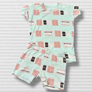 Monica & Andy S’more Pajama Set Shorts Blue Camping 3t